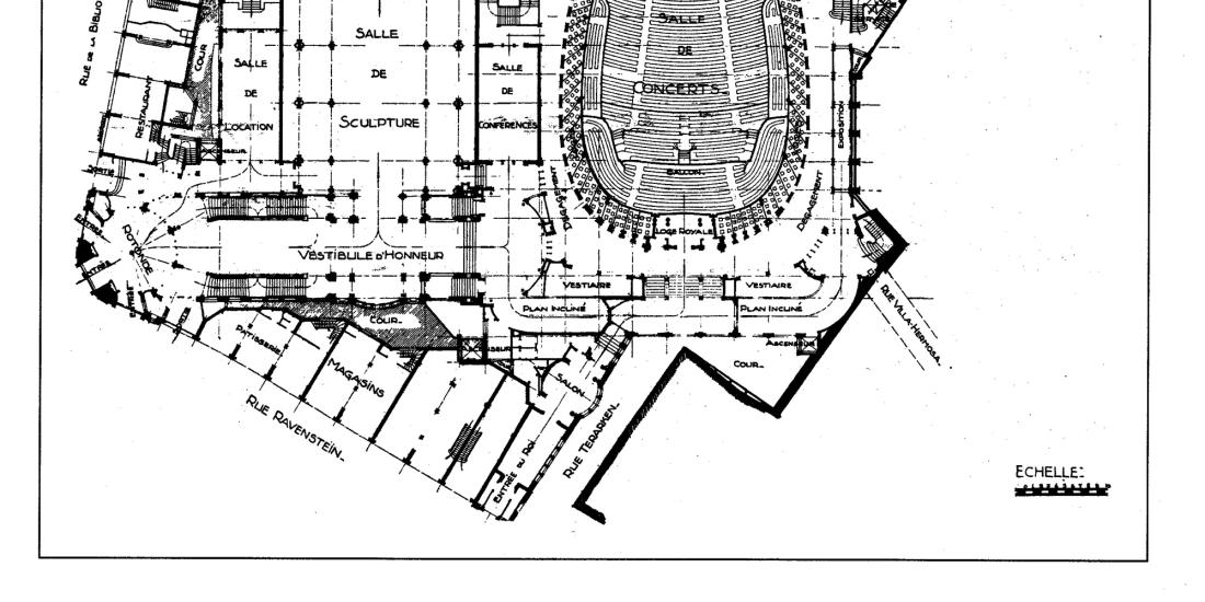 Plan du Palais des Beaux-Arts de Victor Horta