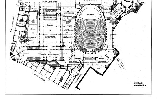 Plan du Palais des Beaux-Arts de Victor Horta